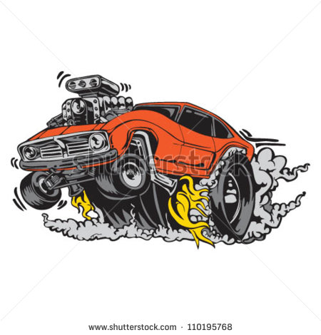 Muscle Car Cartoon Vector Art