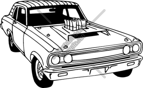 Muscle Car Vector Clip Art