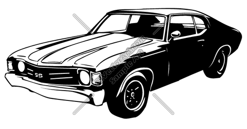 Muscle Car Vector Clip Art