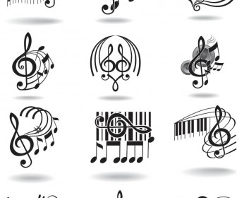 Music Notes and Treble Clef Staff