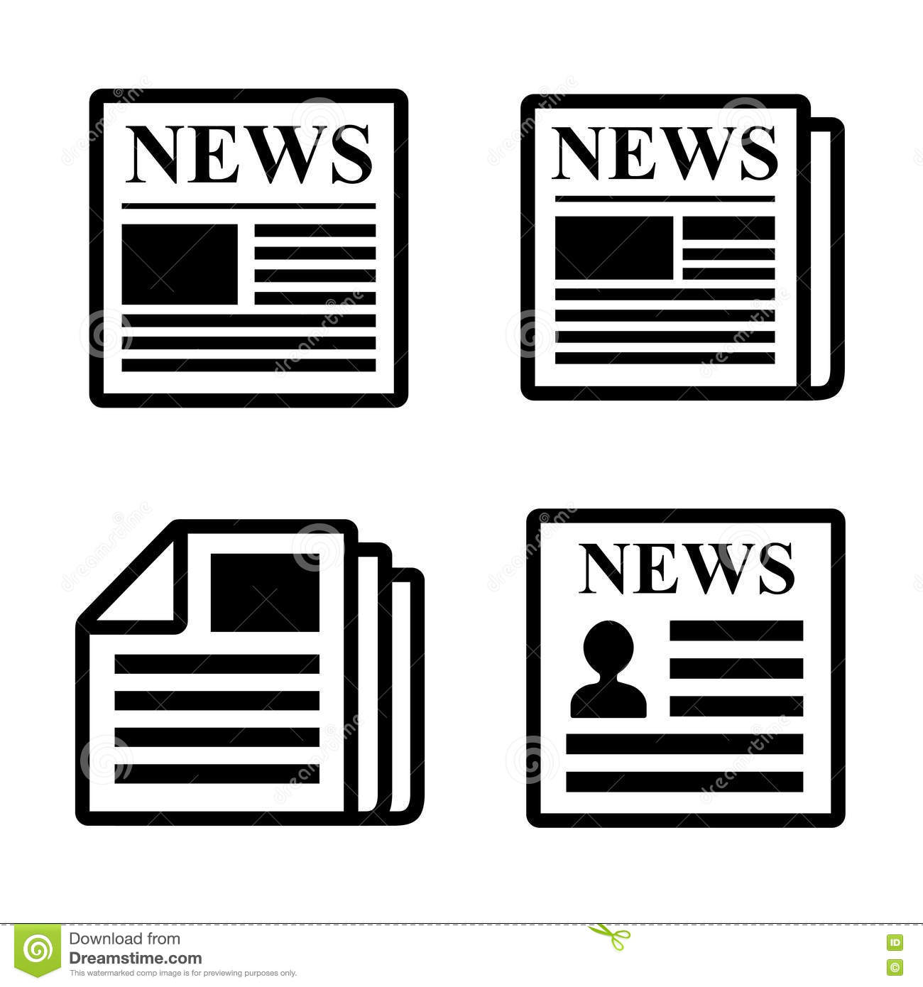 Newspaper Vector Icon Free