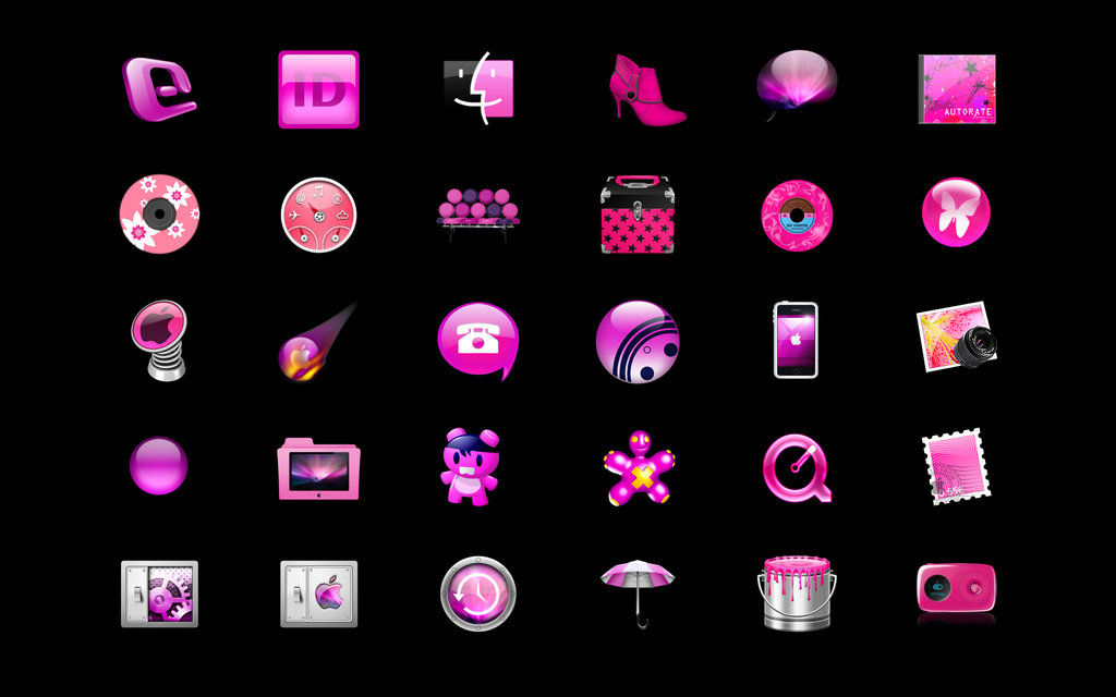 Pink Desktop Icons