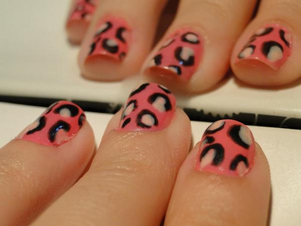 Pink Leopard Nail Design