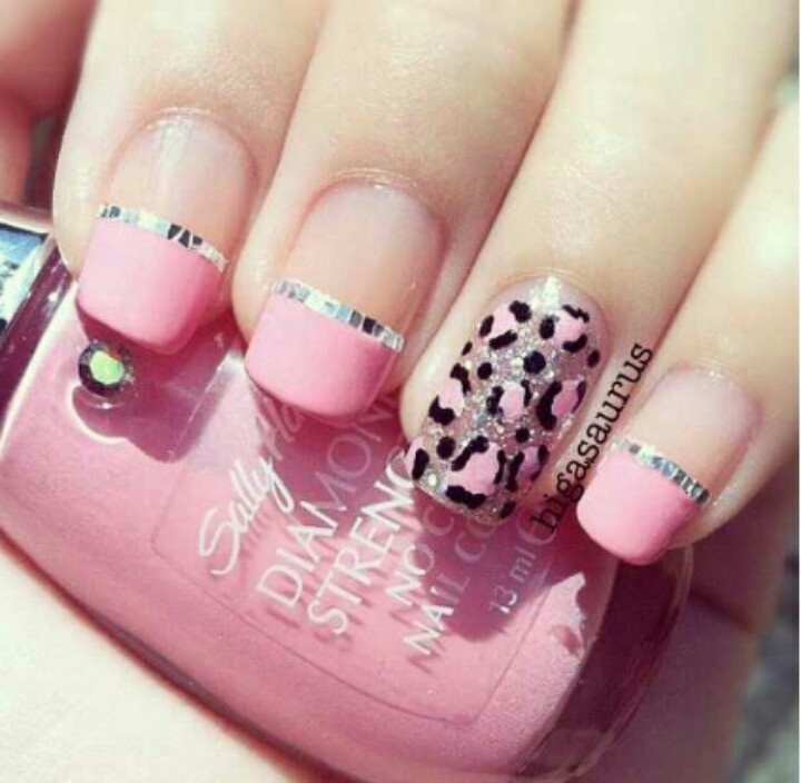 Pink Leopard Print Nail Design