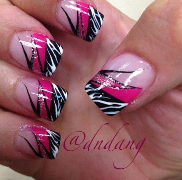 Pink Zebra Nail Designs