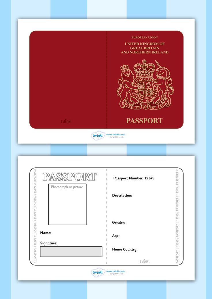 Play Printable Passports Templates
