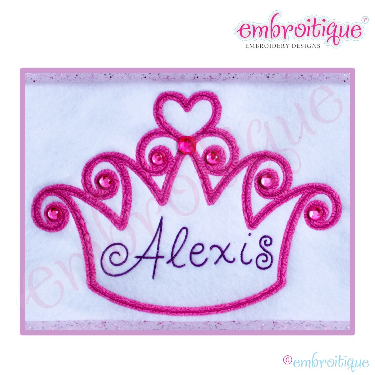 Princess Crown Embroidery Design Princess Crown Embroidery Design