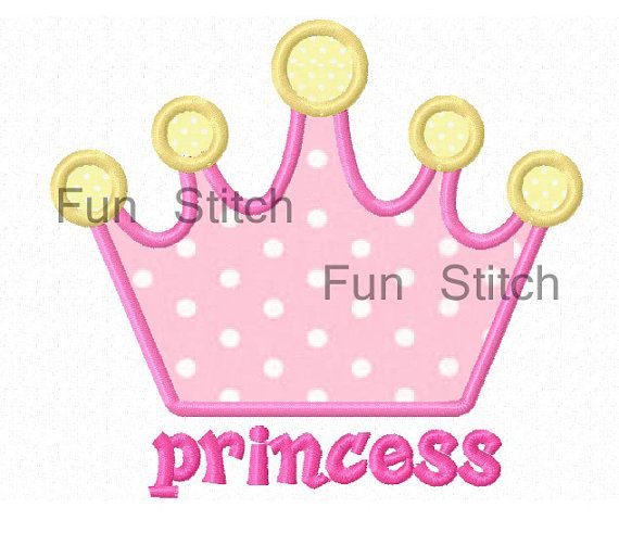 Princess Crown Machine Applique Embroidery Design Princess Crown Machine Applique Embroidery Design