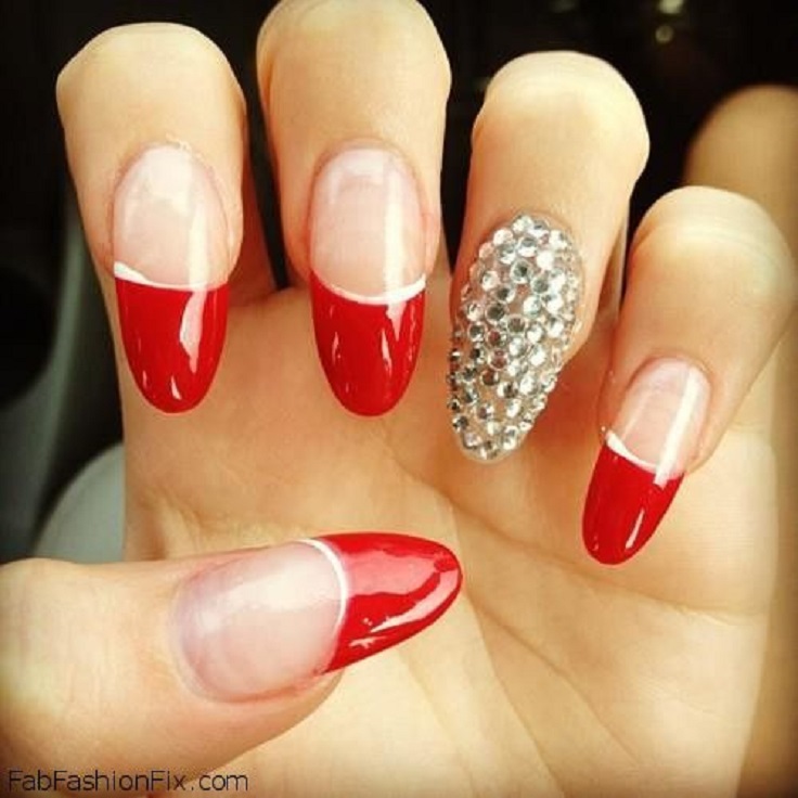 Red Bling Nail Designs