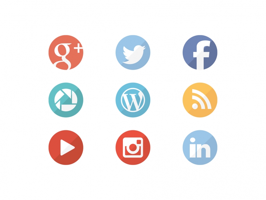 Round Social Media Icons Vector