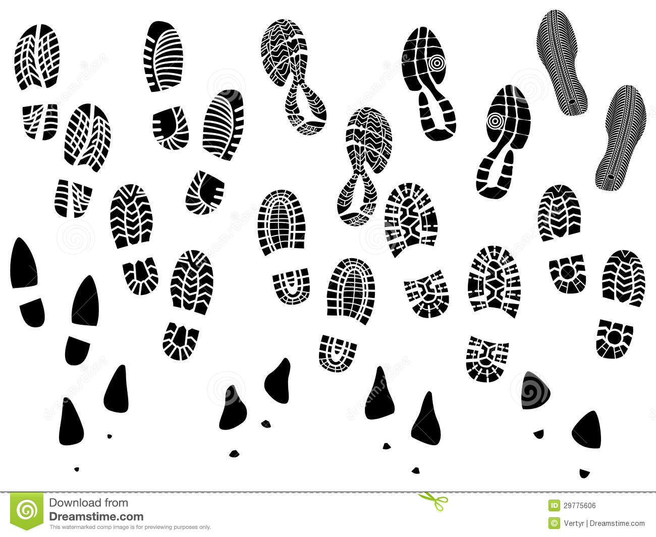 Running Shoe Print Vector