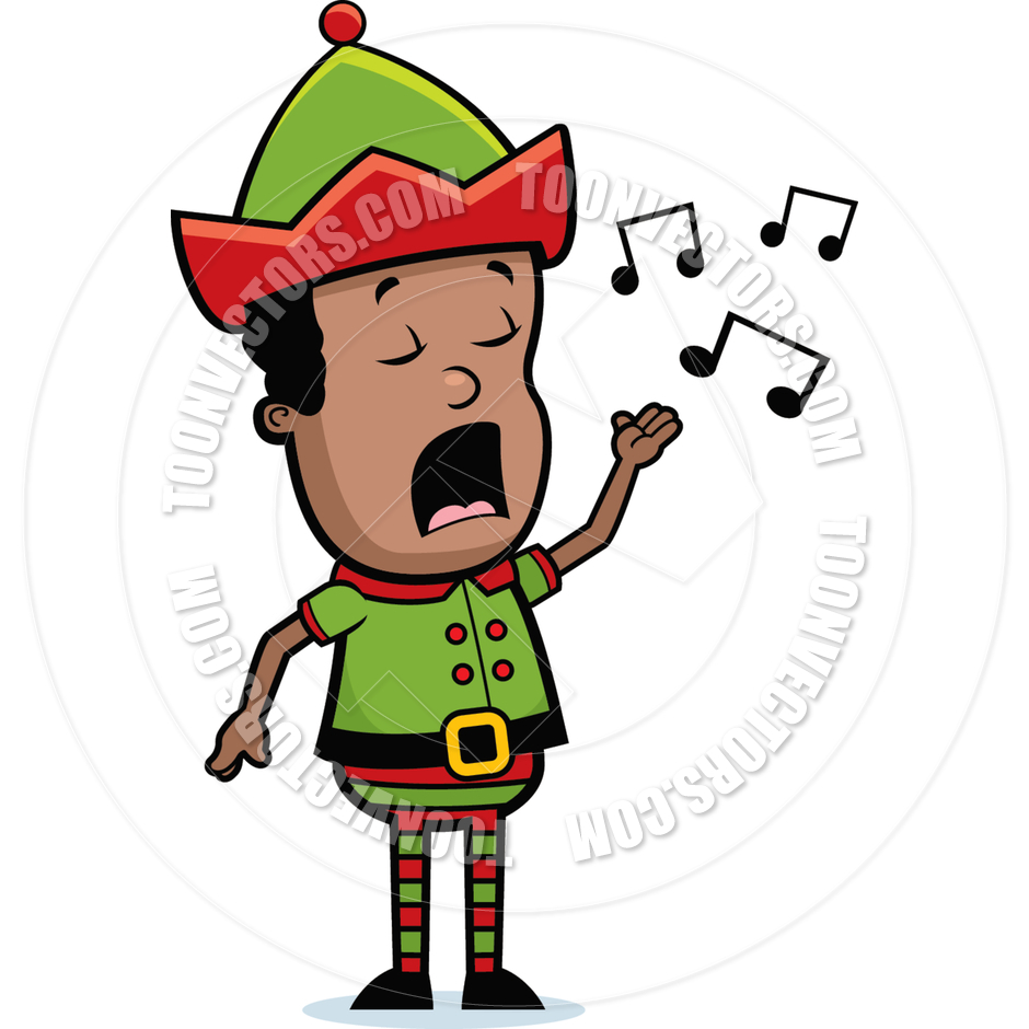 Singing Elves Christmas Clip Art