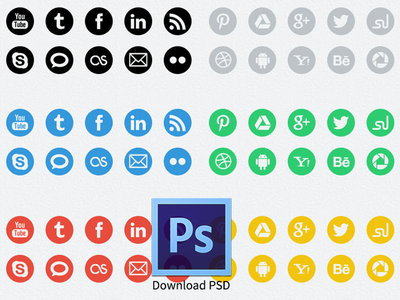 Social Media Icons Round