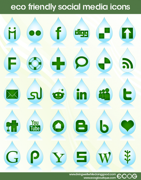 Social Media Icons Water