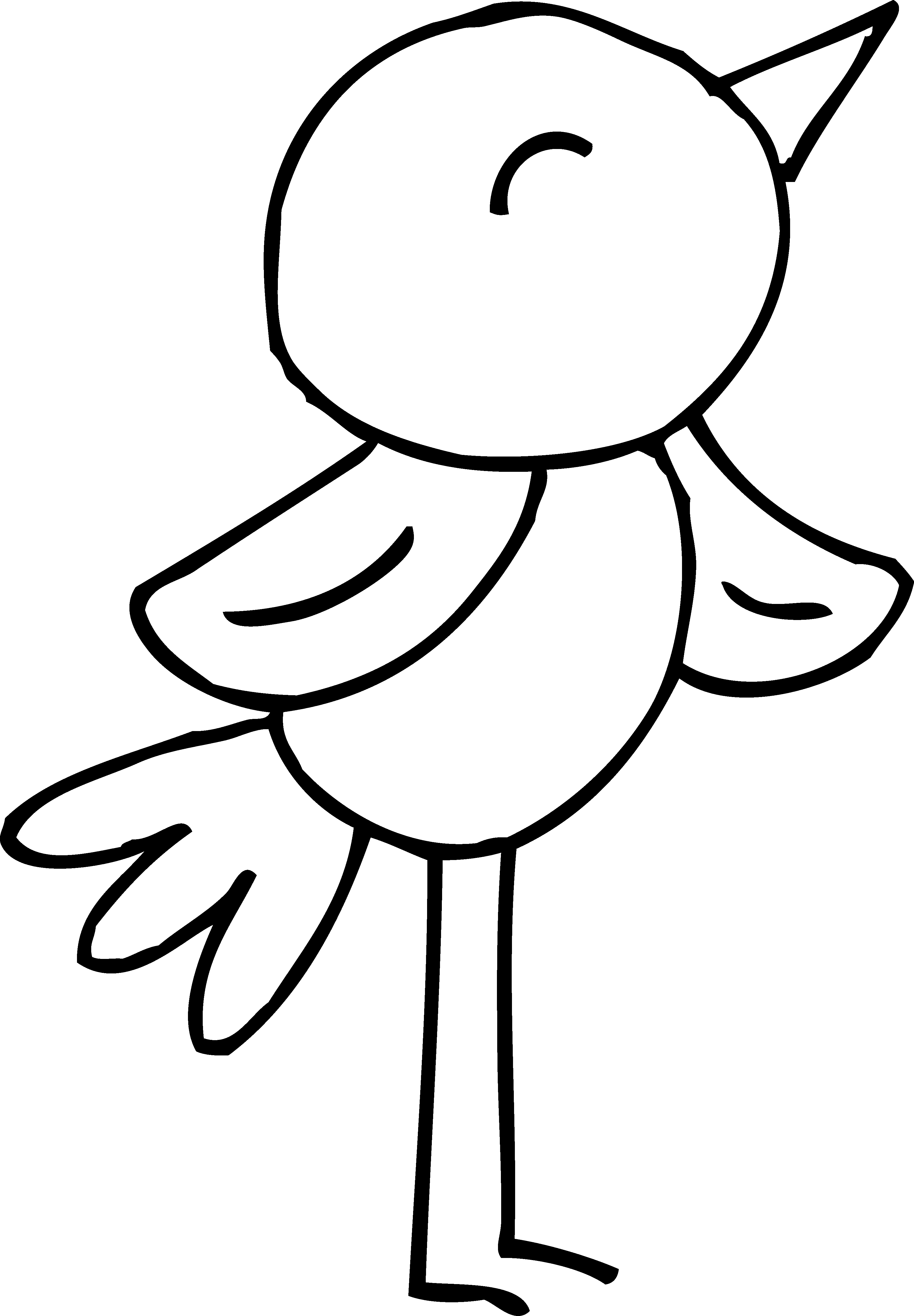 Spring Birds Clip Art Black and White