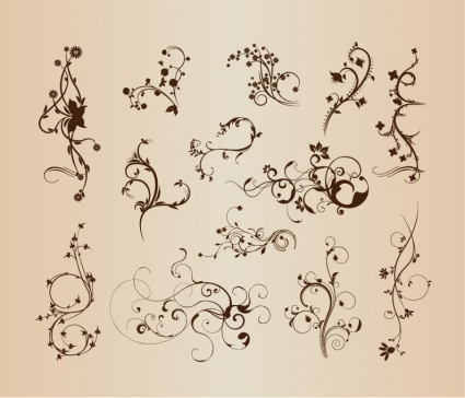 Swirling Flourishes Decorative Floral Background