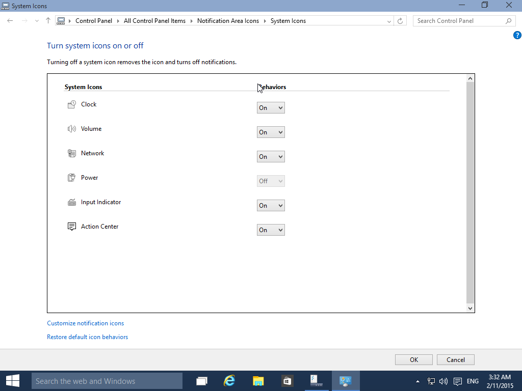 System Tray Icons Windows 1.0