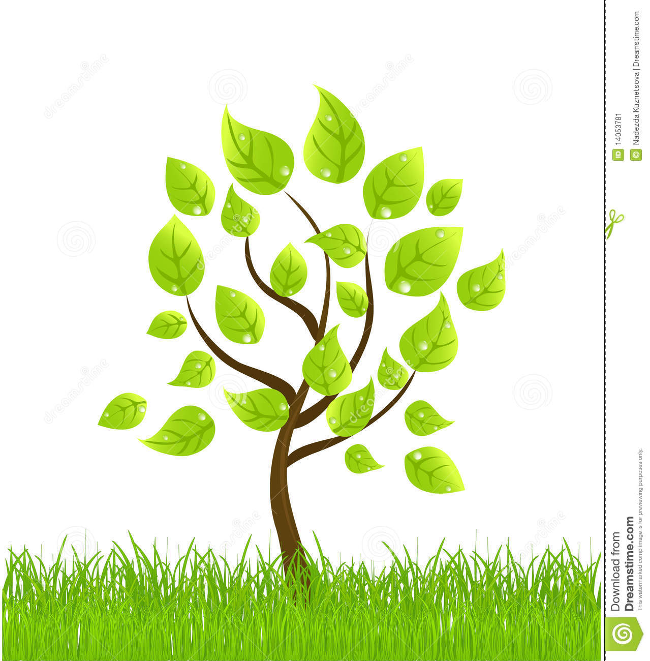 Tree with Grass Vector