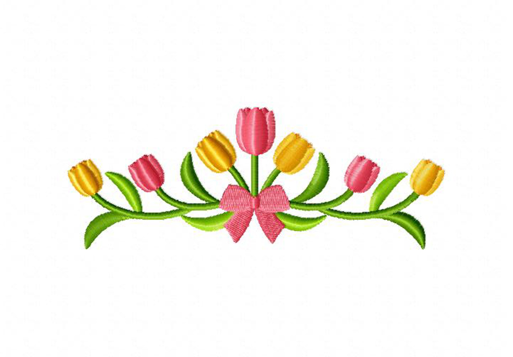 Tulip Border Embroidery Design