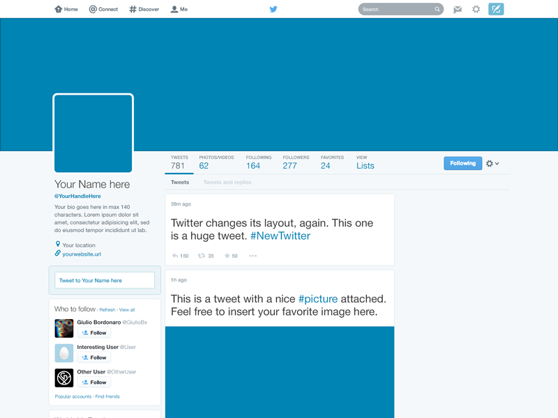 Twitter Profile Page Template Twitter Profile Page Template