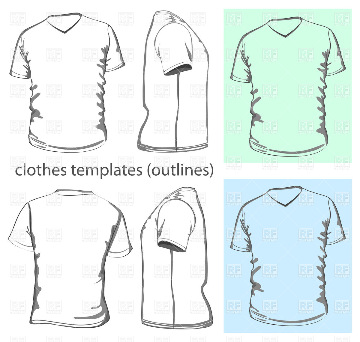 V-Neck T-Shirt Template