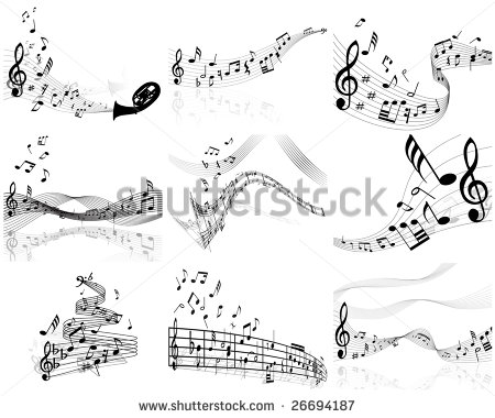 Vector Musical Staff Notes Vector Musical Staff Notes