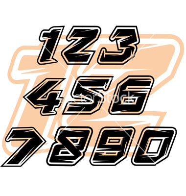 Vector Race Car Number Fonts Vector Race Car Number Fonts