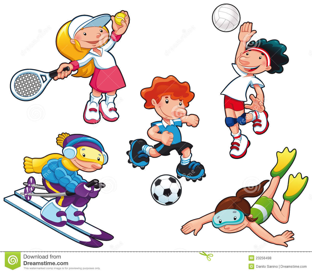 Vector Sport Girl Cartoon Characters