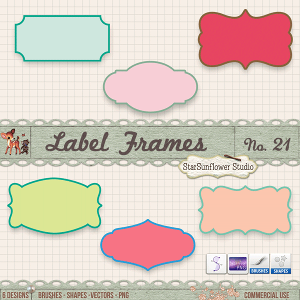 Vintage Label Border Templates PNG