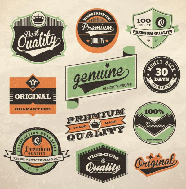 14 Vintage Label Vector Graphic Images