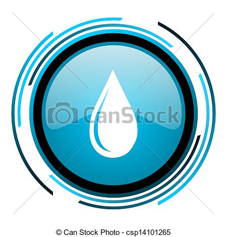 Water Drop Clip Art in Circle