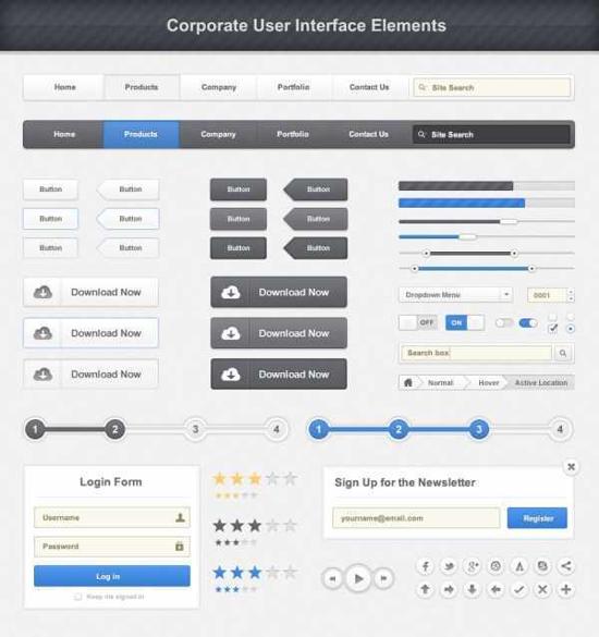 Web Design Elements PSD