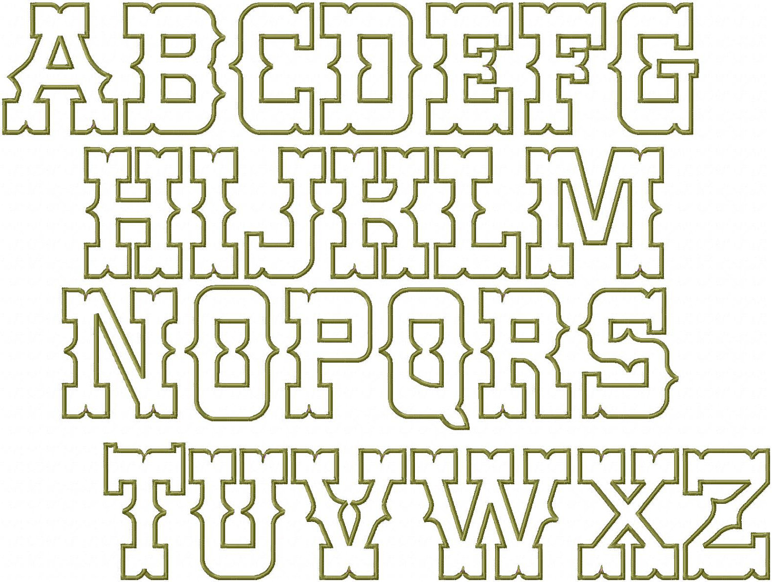 Western Font Alphabet Letters Western Font Alphabet Letters