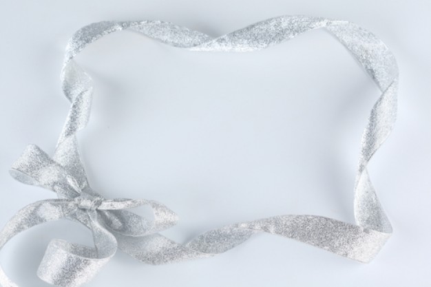 White and Silver Ribbon Bow