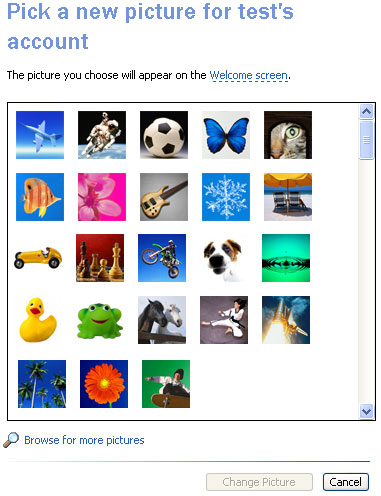 Windows XP User Account Icons