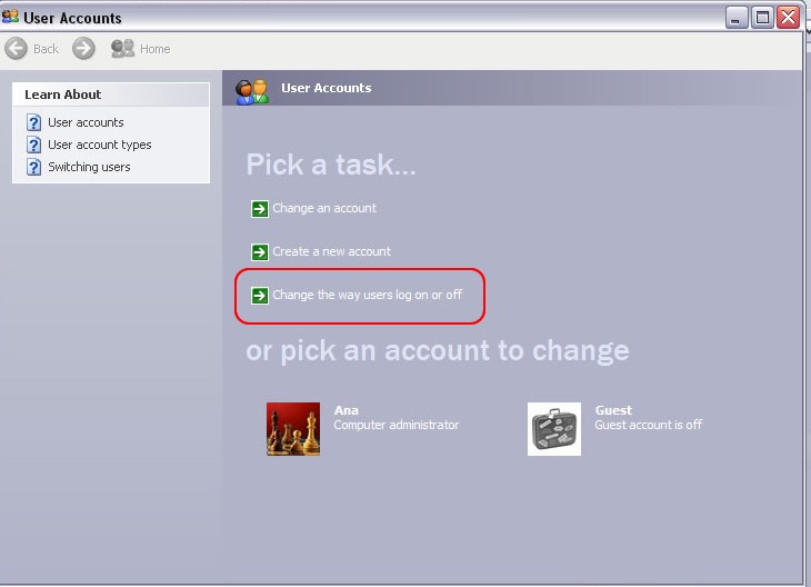 Windows XP User Account Icons