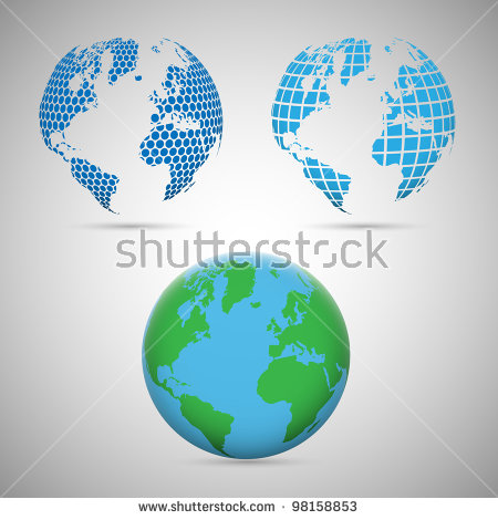 World Globe Grid Vector