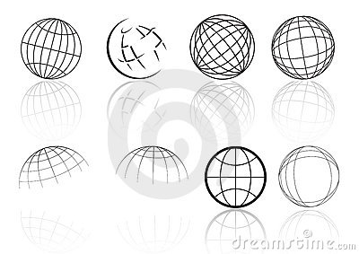 World Globe Grid Vector