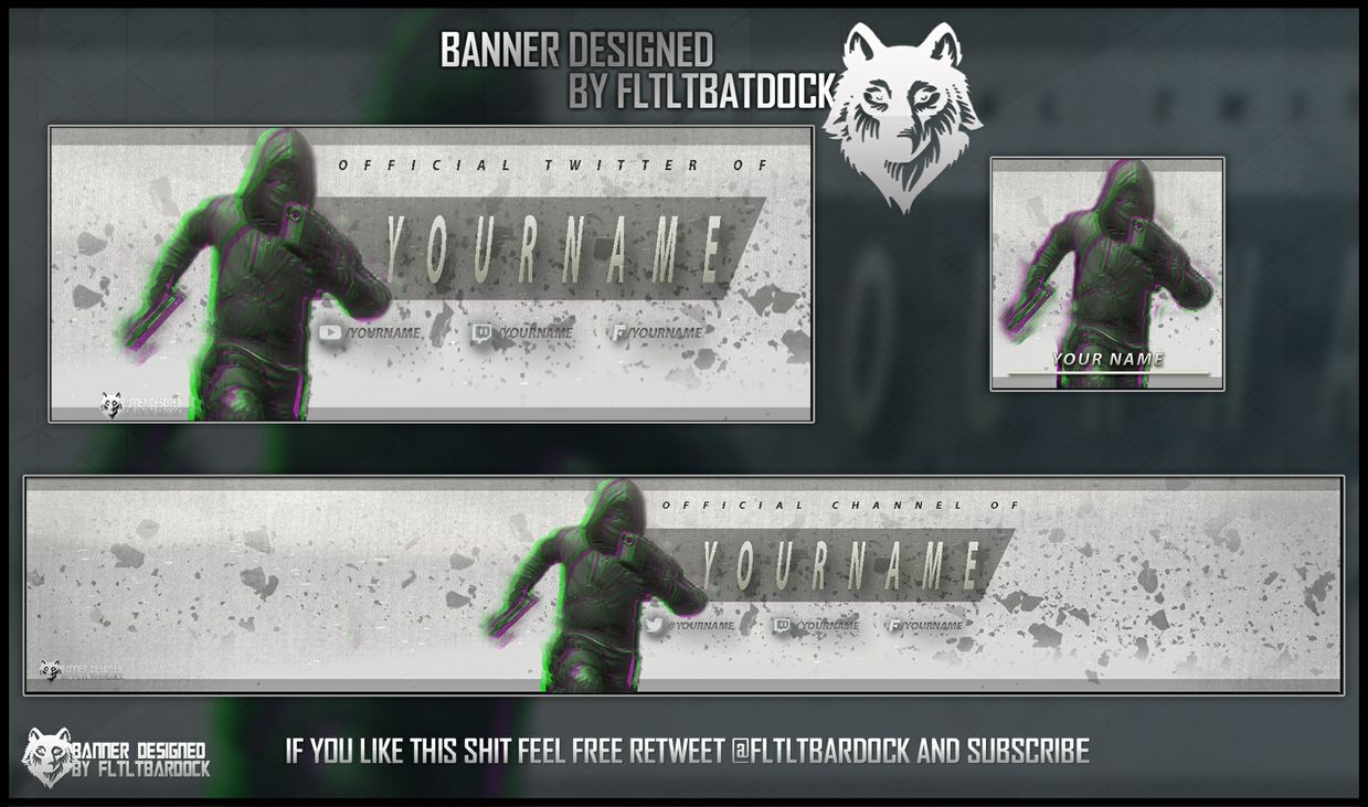 YouTube Black Ops Banner Templates