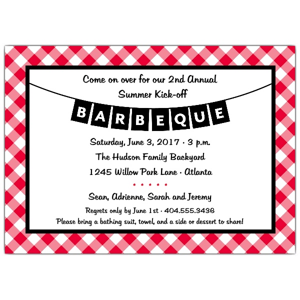 BBQ Invitation Wording