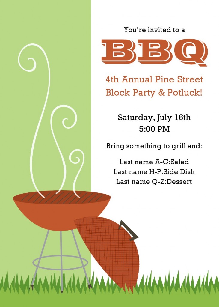 BBQ Party Invitation Flyer Templates Free