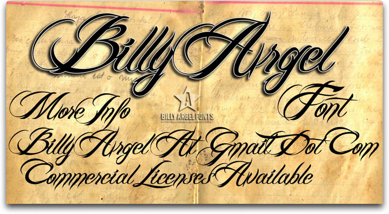 Billy Argel Font Alphabet Billy Argel Font Alphabet