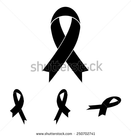 Black and White Awareness Ribbon