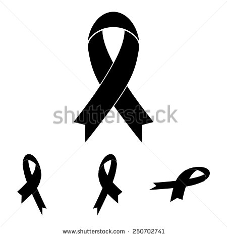 Black and White Awareness Ribbon Black and White Awareness Ribbon