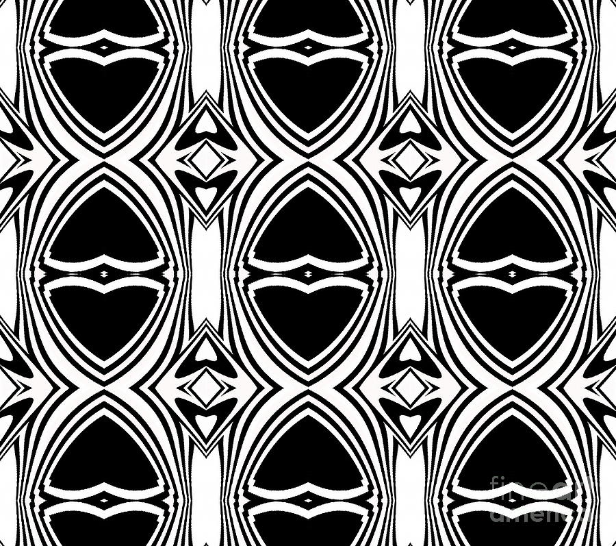 Black and White Geometric Patterns Art