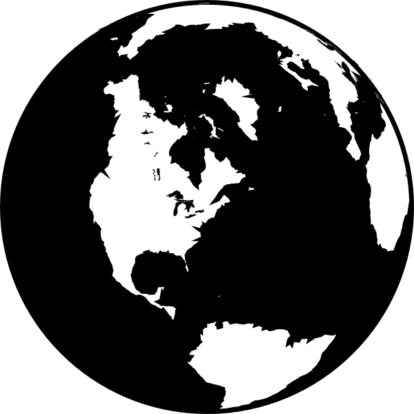 Black and White Globe Clip Art