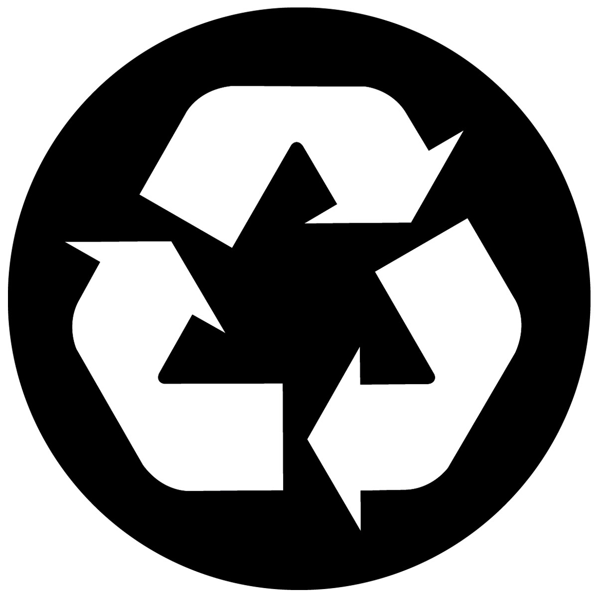Black and White Recycle Logo