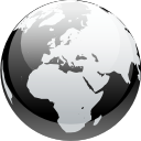 Black and White World Globe Icon Black and White World Globe Icon