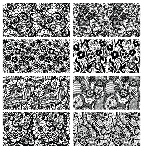 Black Lace Pattern Vector