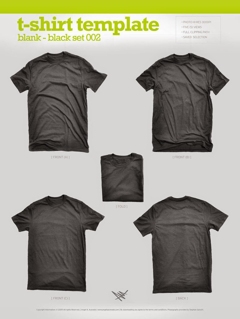 Black T-Shirt Template PSD